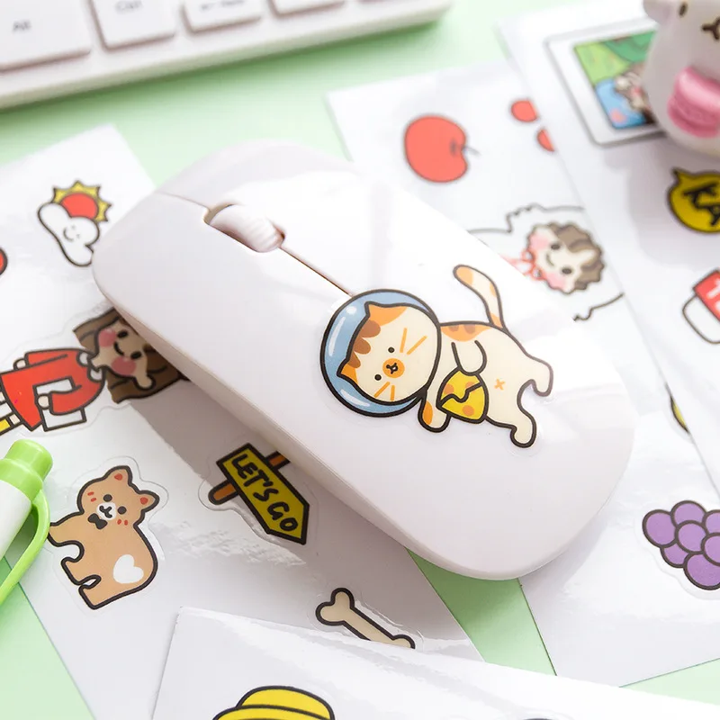 Mohamm 4 листа Kawaii мультфильм девушки Декоративные наклейки Скрапбукинг DIY Note ПВХ