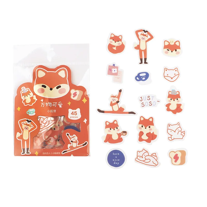 20 компл./лот Kawaii канцелярские наклейки Веселые милые животные дневник