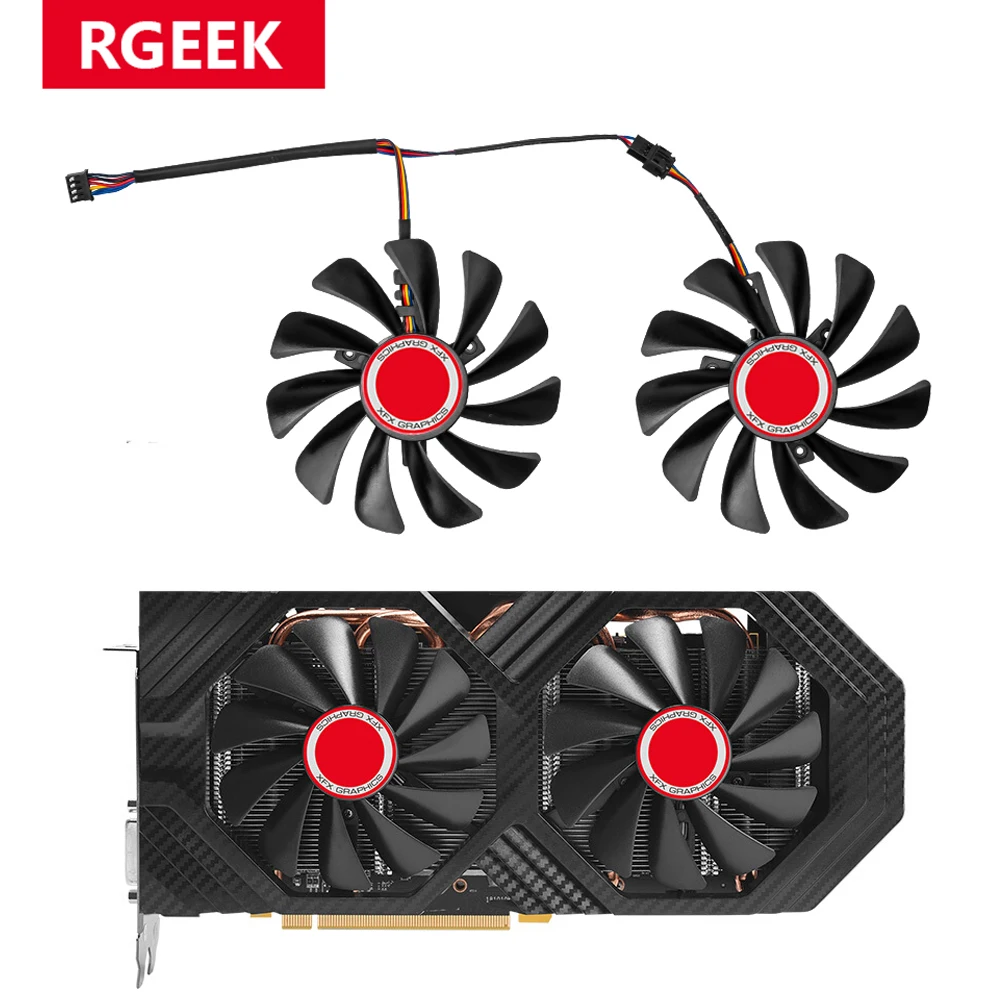 Охлаждающий вентилятор для графического процессора XFX RX580 2 шт./компл. 95 мм |