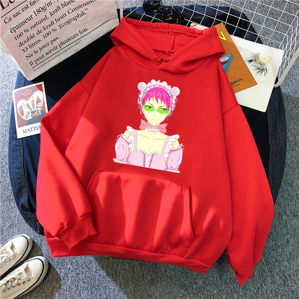 

Лидер продаж, одежда горничной Saiki K, мужская одежда с капюшоном, модная уличная одежда, свободные винтажные толстовки, мягкая мужская Толсто...