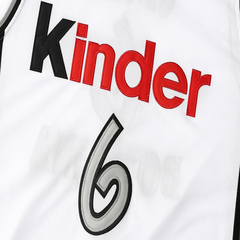 BG баскетбольные майки kinder 6 GINOBILI Джерси Вышивка Шитье уличная спортивная одежда