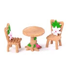 3 шт., миниатюрные украшения для стола и стула, из смолы, сказочный сад, миниатюра, фигурка для террариума