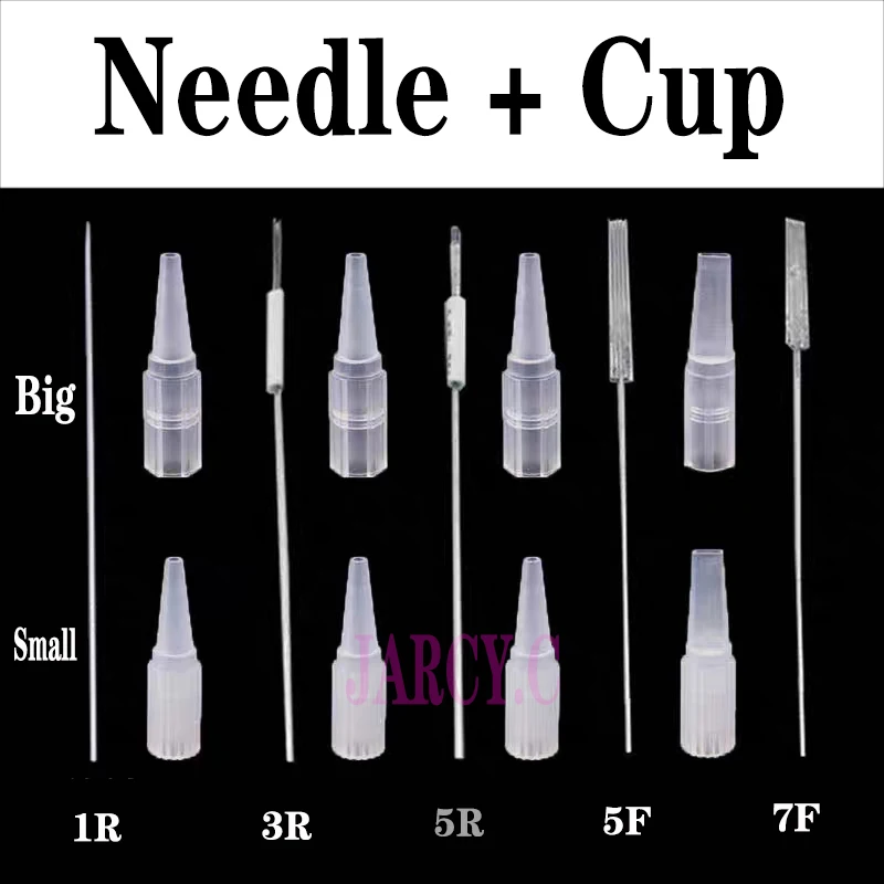 

100Pcs 1R/3RL/5RL Permanent Makeup Needle Tip Tattoo Nozzle Needle Caps Traditional Eyebrow Tattoo Needle 0.35x50mm Needles