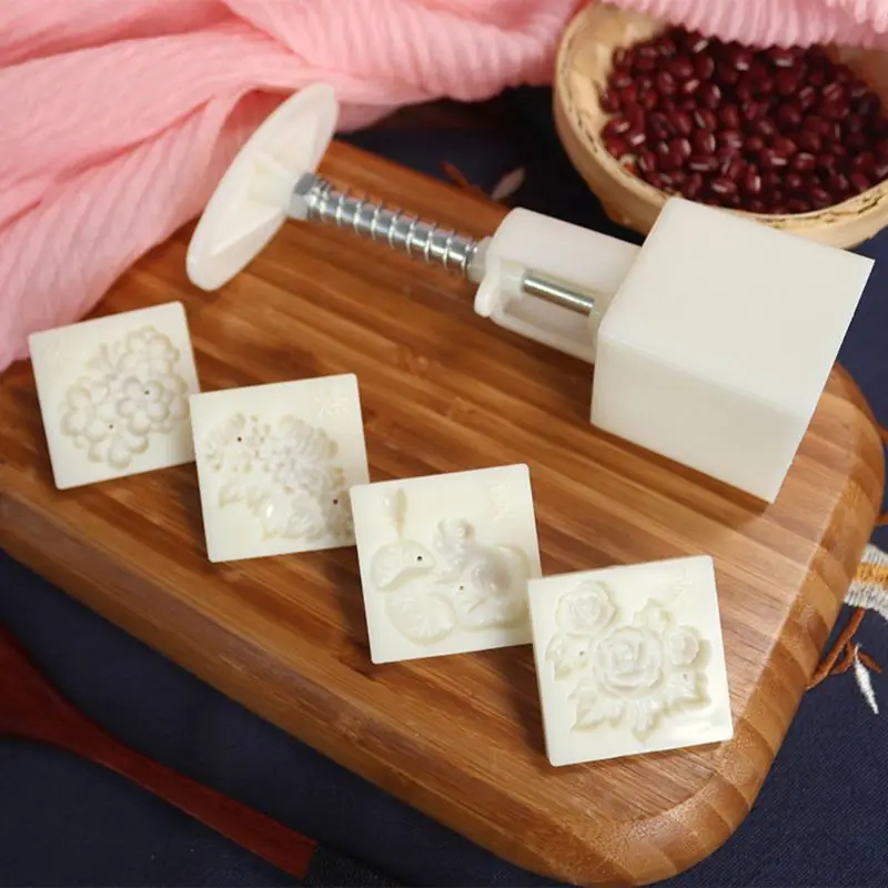 Mooncake Fodant подарок DIY луна торт плесень с 4 штампами режим шаблон для выпечки