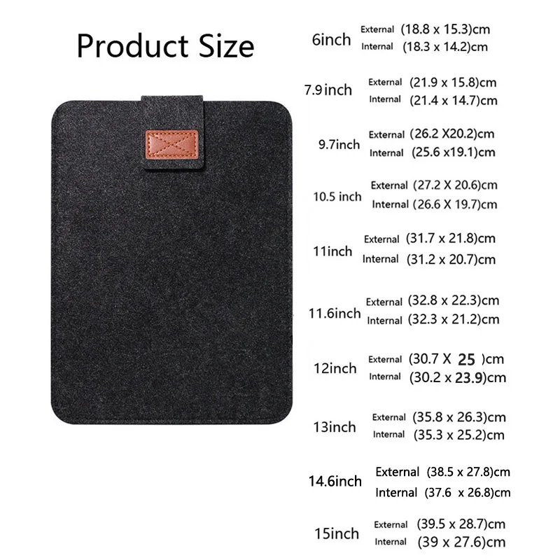 

Laptop Bag Tablet Protection Case e-Books Case Pouch Light Sleeve For 7.9 9.7 10.5 11 13 15 Inch iPad Pro Kindle Macbook