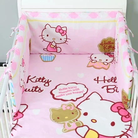 

6/7PCS Cartoon Baby Crib Bedding Set Baby Product kit de berço Cotton Bed Protector Crib Bumper Cot Bedding Set 120*60/120*70cm