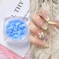 40pcsbox nail heart ornament flat back 3d effect mini white pink heart nail art decorations charms for manicure