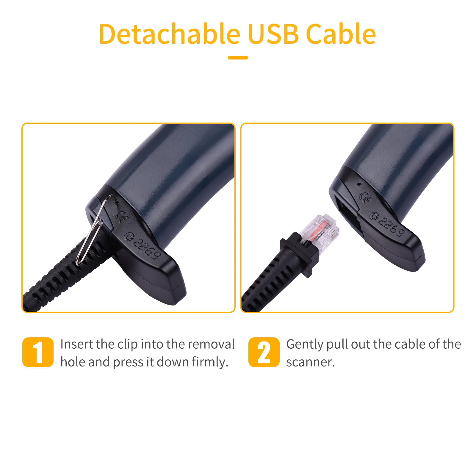 Сканер штрих-кода Aibecy 1D ручной Проводной USB сканер триггер/автоматическое