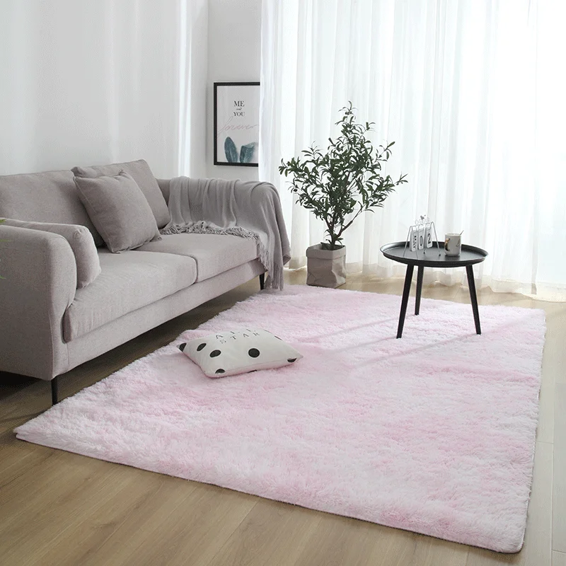 Carpet blue Tie Dyeing Plush Soft Carpets ins Living Room Bedroom Anti-slip Floor Mats Water Absorption Rugs customized | Дом и сад