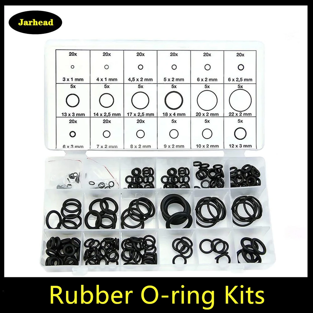 225 шт черное резиновое уплотнительное кольцо уплотнение прокладок наборы в 18