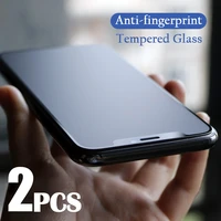 2pcs no fingerprint matte screen protector for iphone 11 12 13 pro x xs max tempered glass iphone xr 6s 7 8 plus frosted glass