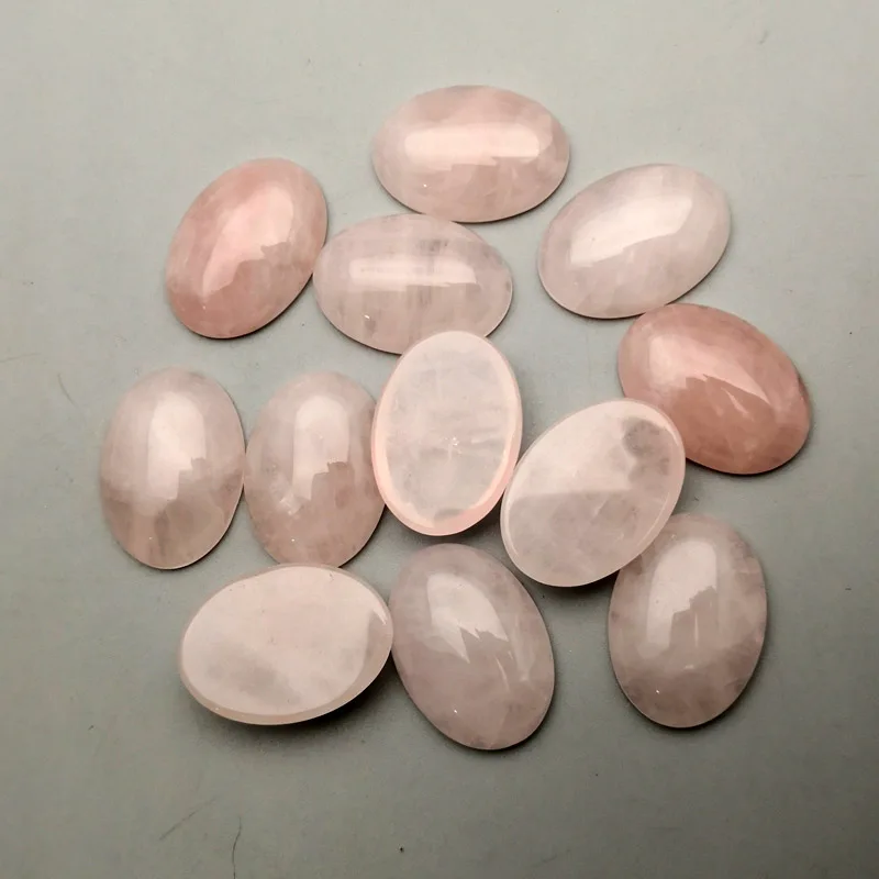 Модные 5 шт./лот розы кварц натуральный камень Кабошон очаровательные 25x18 мм