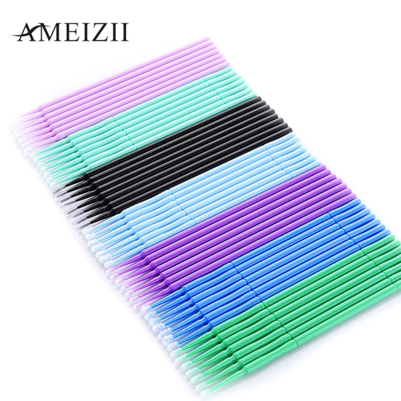 

Different Size 100Pcs Disposable Graft Eyelash Cotton Swab Micro Brushes Eyelashes Extension Cleaning Sticks Remove Makeup Tool