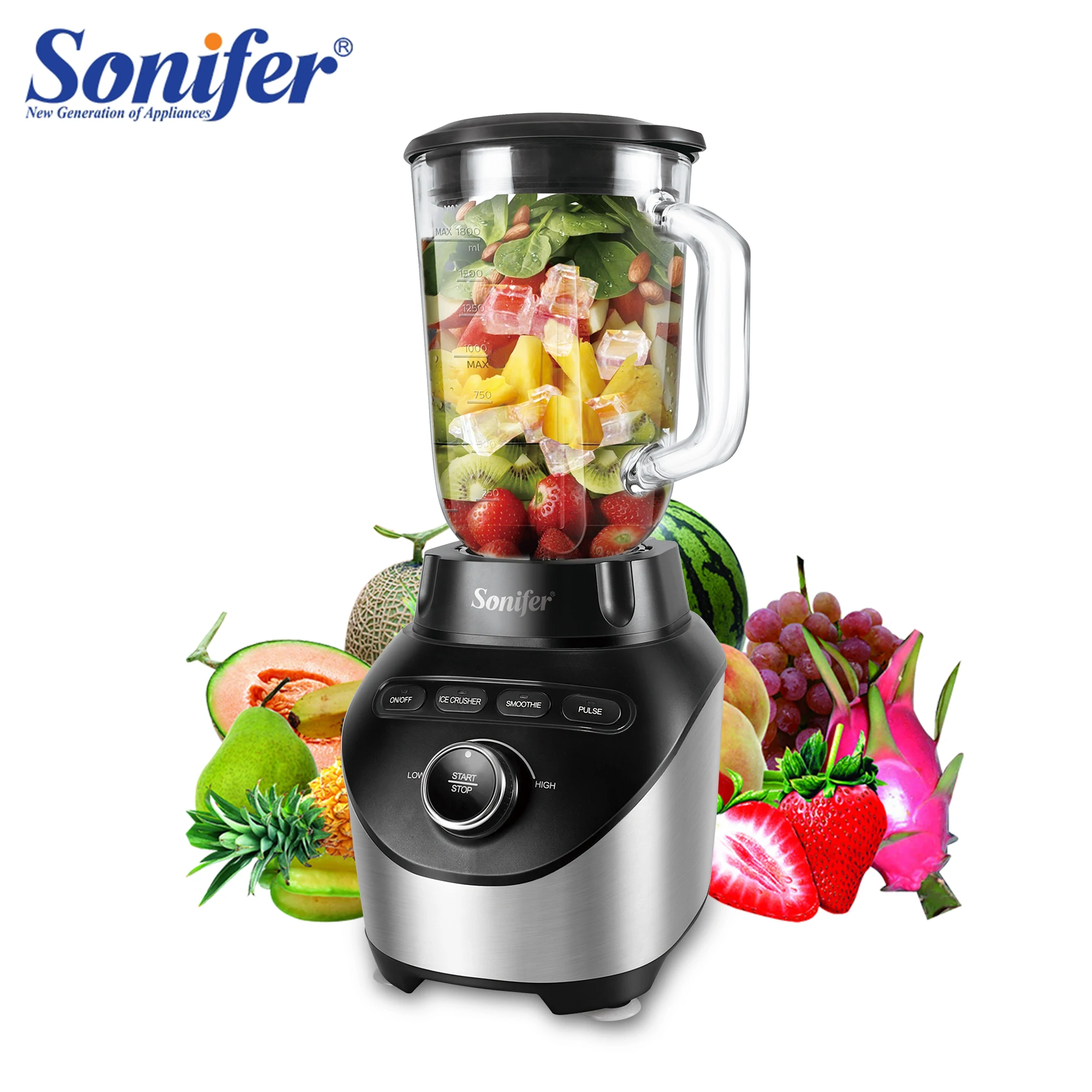 1000 Вт профессиональные блендеры для фруктов и овощей миксер кухонный комбайн
