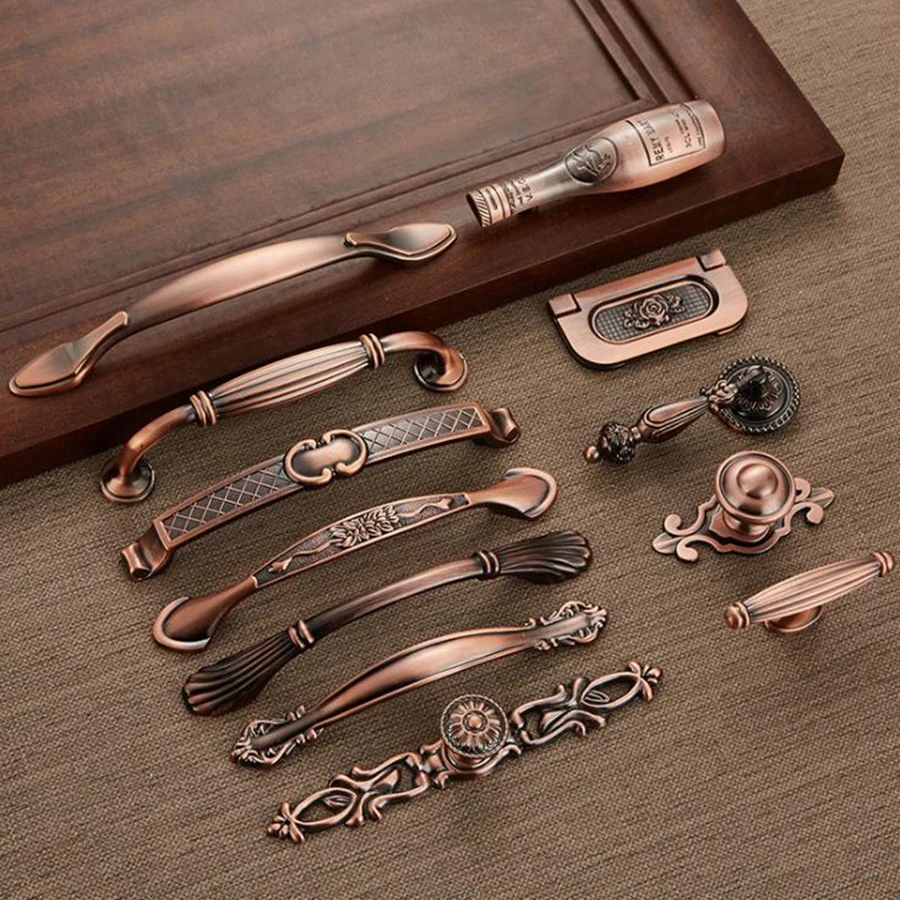 Винтажная фурнитура LCH в старинном стиле из красной бронзы европейская ручка для