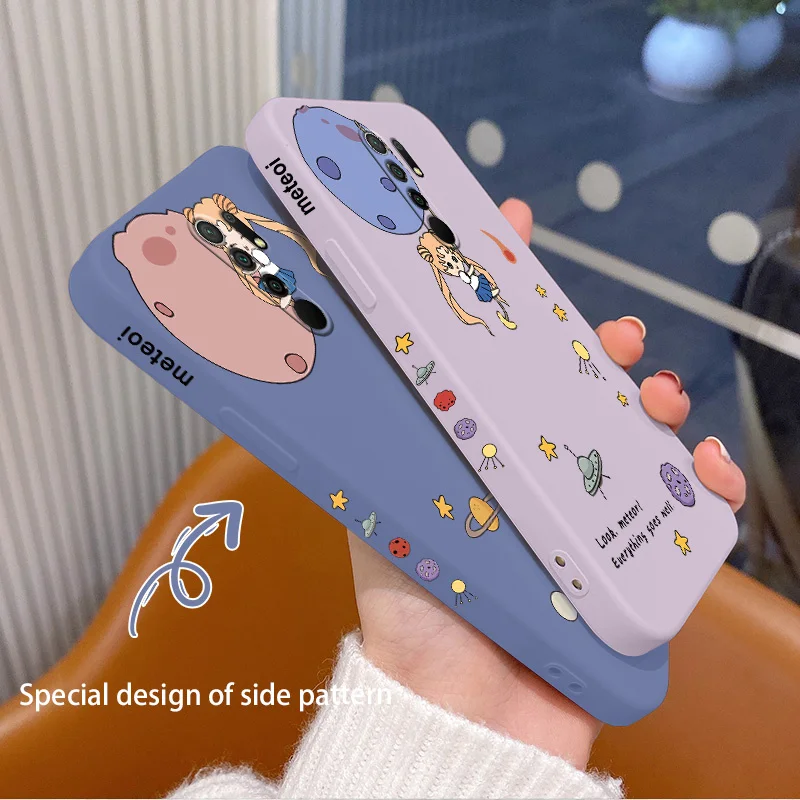 

Planet Beautiful Girl Phone Case For Xiaomi Redmi 9 9A 9T Liquid Silicone Cover