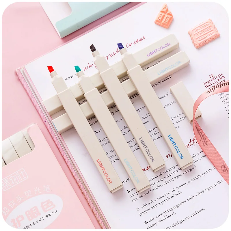 6 цветов Мягкая головка хайлайтер детальная маркировка защита глаз Morandi цветной