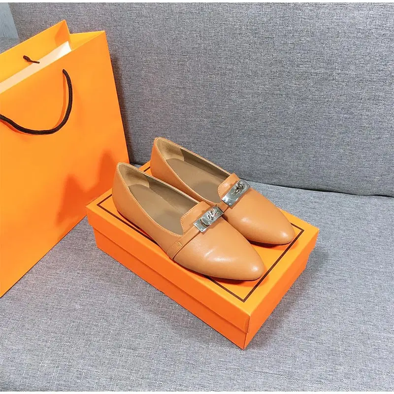 

Туфли женские на плоской подошве, люксовые брендовые, дизайнерские удобные туфли в британском стиле, с металлическим ремешком, 42 размера