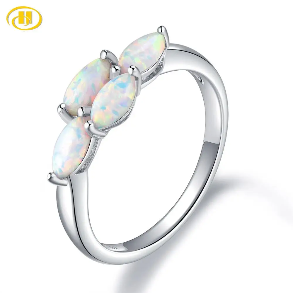 Женское кольцо с опалом Hutang изысканное из стерлингового серебра 925 пробы