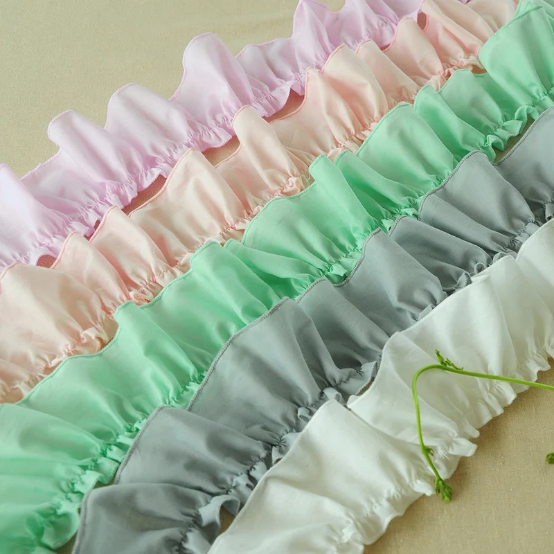 2 м/лот Ширина 7 5 см цветов хлопковая кружевная отделка плиссированная летняя