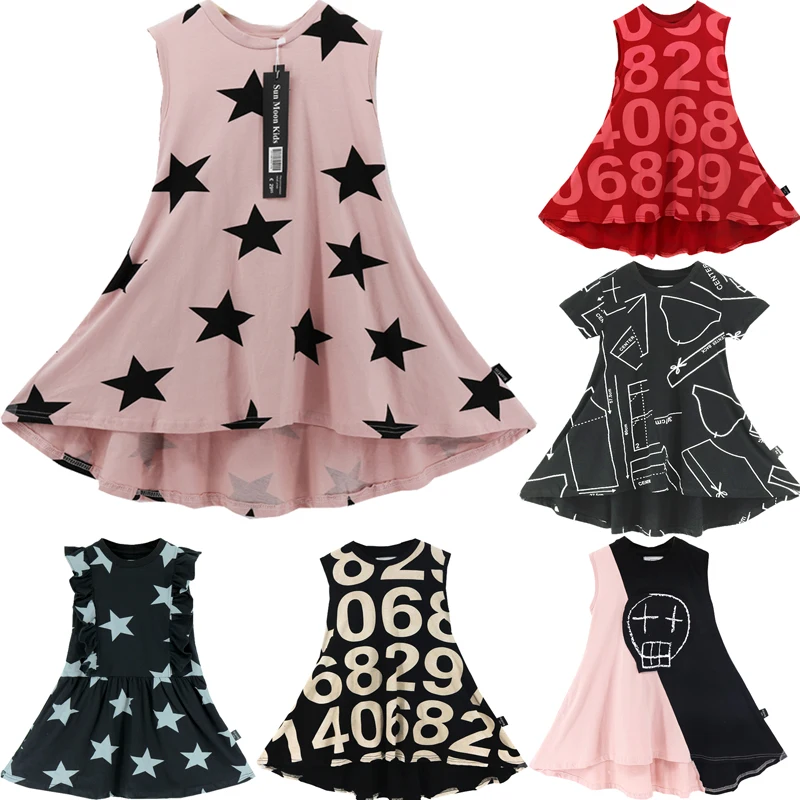 

2020 Summer Girls Dress Party Princess Dresses Baby Gril Clothes Children Dress Fashion Brand Kids Costume Printing