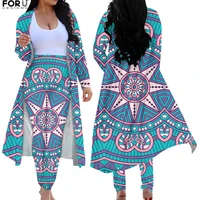 forudesigns mandala african tribal print women coat ladies casual thin suit clothing high waist long pant woman fashion suit