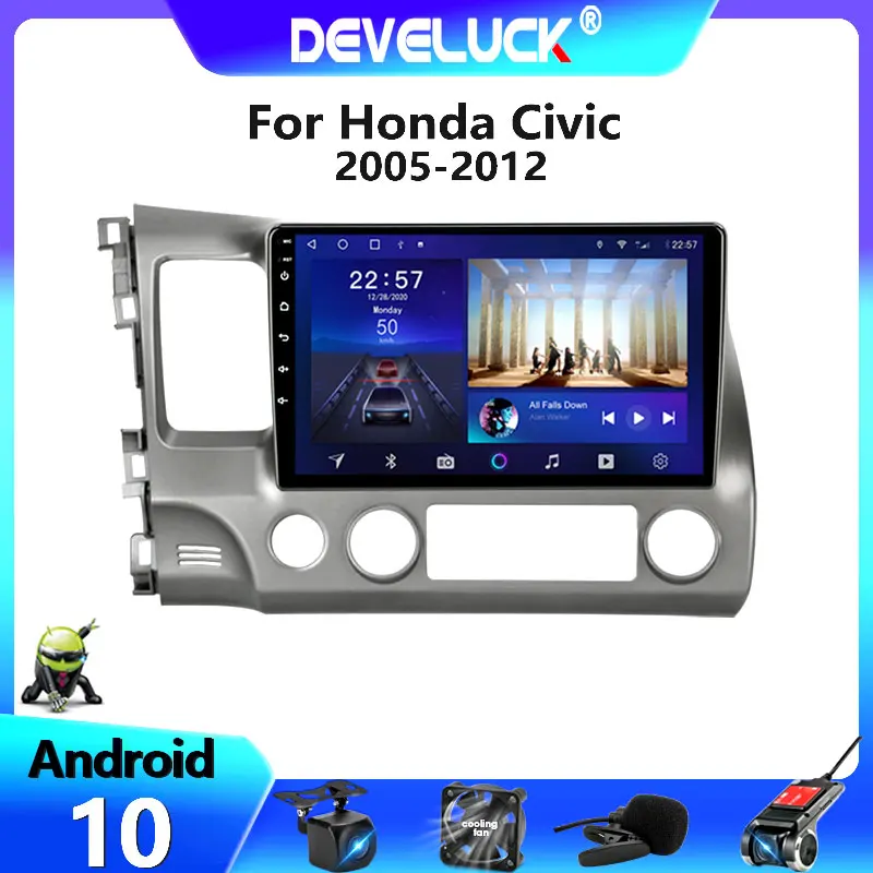 $91.89 2 din Android 10 Car Radio Multimedia video Player Navigation GPS For Honda Civic 2005-2012 AHD IPS Screen 2din DSP Stereo AUTO
