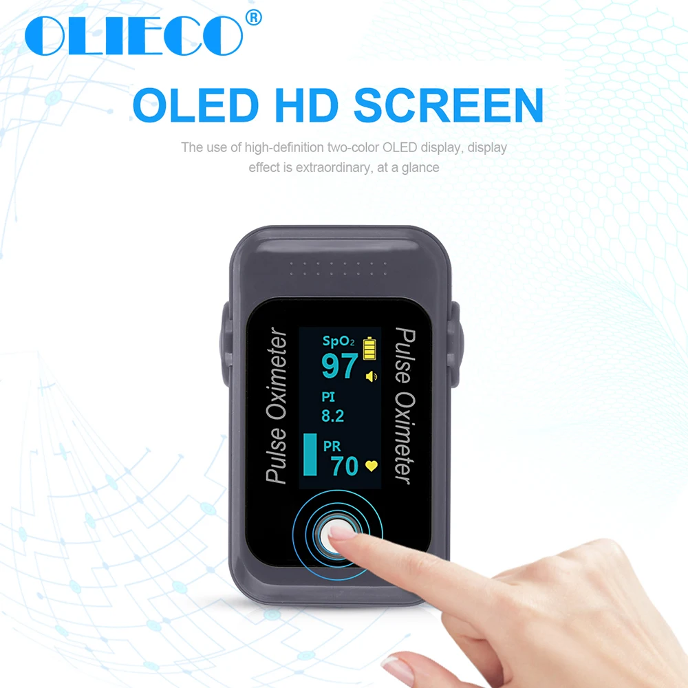 OLIECO OLED Bluetooth Пульсоксиметр на палец мини SPO2 PR монитор Насыщения Крови Кислородом