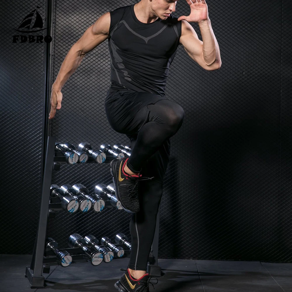 Рубашка FDBRO для тренажерного зала одежда тренировок мужской компрессионный