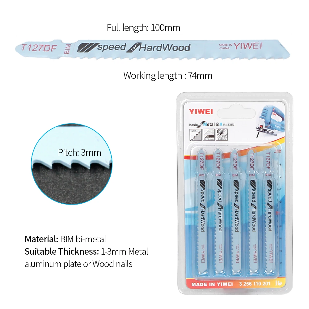 5 шт. JigSaw лезвия для деревообработки кривая пила Мощность инструменты металла