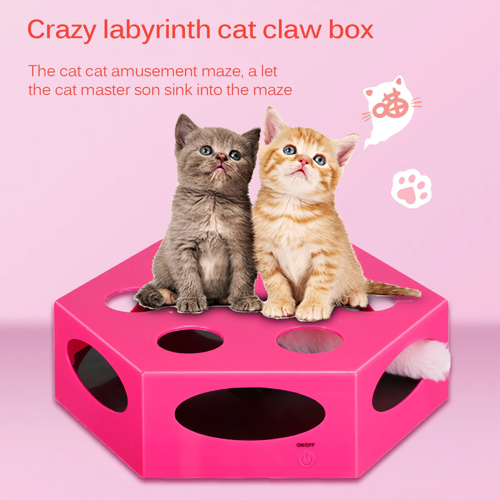 

Автоматический котенок в коробке кошка движения игрушечного электрического забавный кот коробка с вращающимся пером таймер Функция интер...