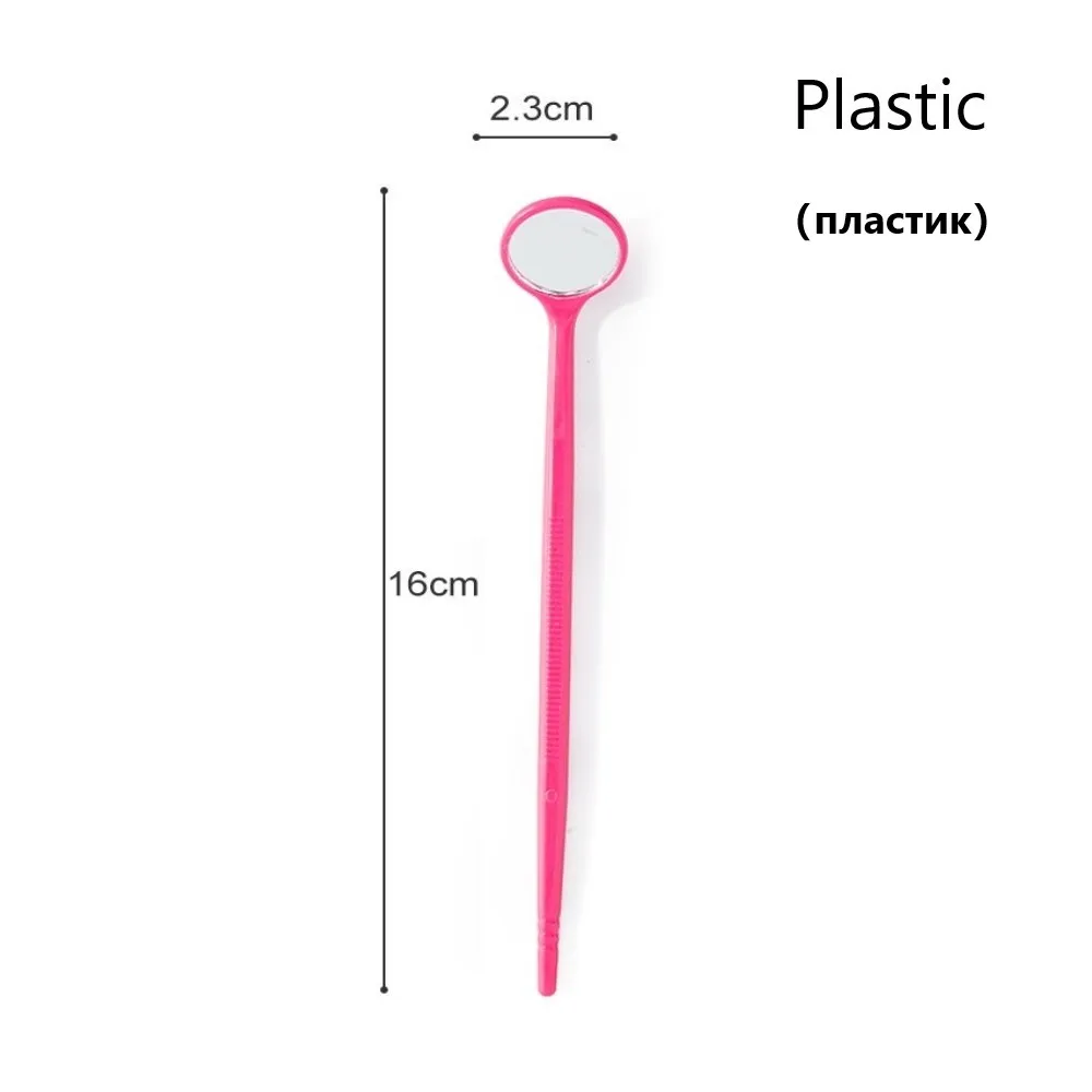 Plastic Pink Zwellbe проверочное зеркало из нержавеющей стали для наращивания ресниц 1 шт. портативное стоматологическое зеркало для рта Профессиональный инструмент для макияжа - Цвет: Plastic Pink