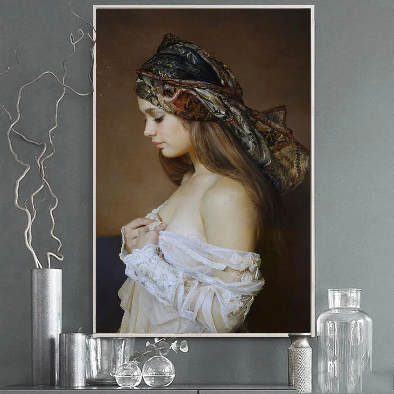 

Russia Sexy Girl Realist Nude Wall Art Poster Cuadros Canvas Paintings Oil Posters And Prints House Decorations Picture