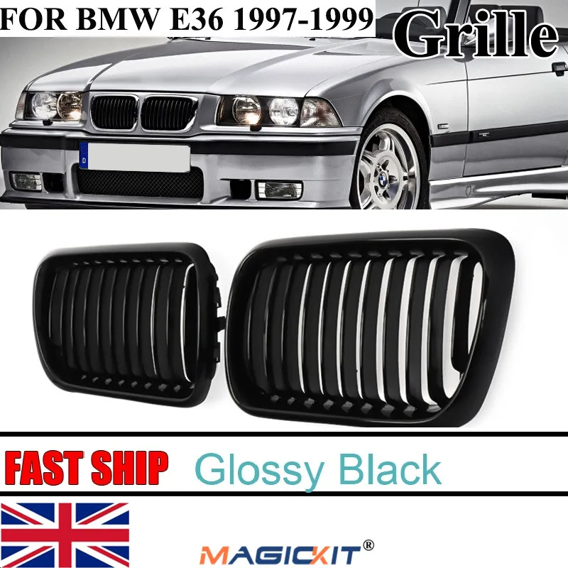 MagicKit E36 Спортивная решетка для почек глянцевая черная передняя Центральная