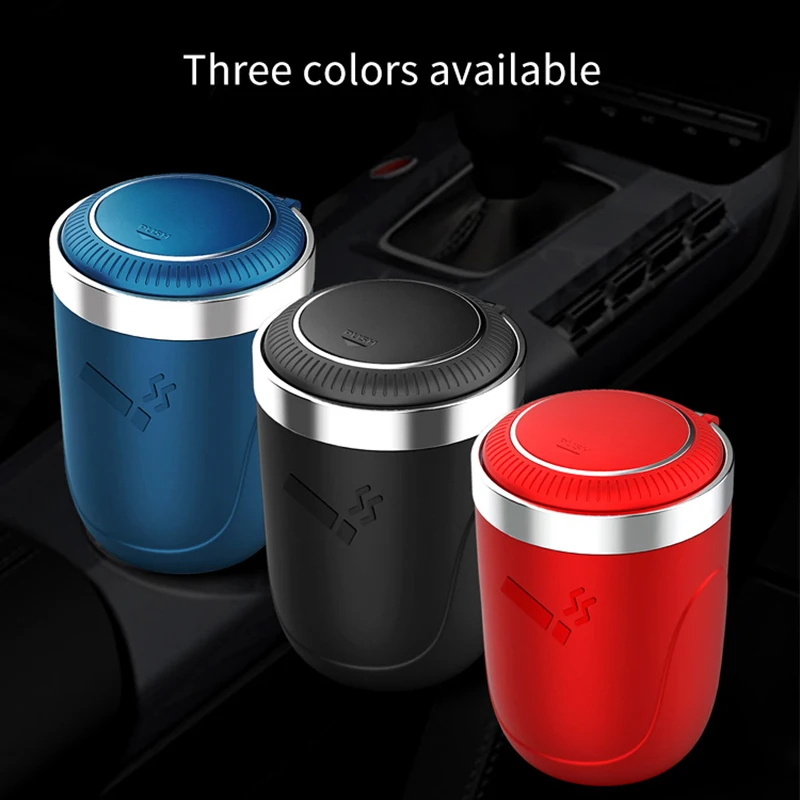 

1PCS Car LED Ashtray Garbage Coin Storage Cup Container Cigar Ash Tray Car Styling Universal Size Car Accessories