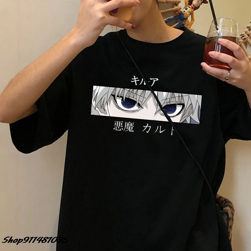 Темный стиль футболка Hunter X женский топ японское аниме Harajuku уличная Веселая