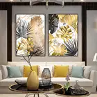 Pinturas Laminas Para Cuadros постеры и принты настенные художественные холст Decorativas сравнению скандинавский постер Monstera светильник роскошный золотой Le