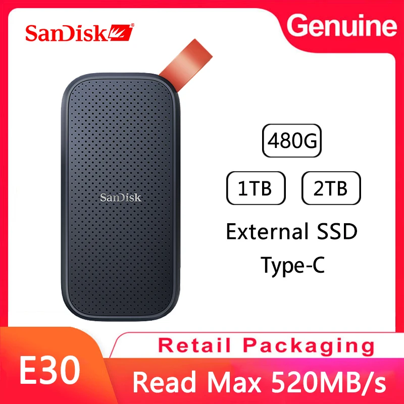 SanDisk E30 E60 500G 1T 2T SSD solid state mobile hard drive USB3.1 computer notebook type-c HD high-speed portable anti-fall