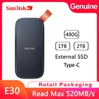 SanDisk E30 E60 500G 1T 2T SSD твердотельный накопитель для мобильного телефона USB3.1 компьютер ноутбук type-c HD высокоскоростной портативный с защитой от падения