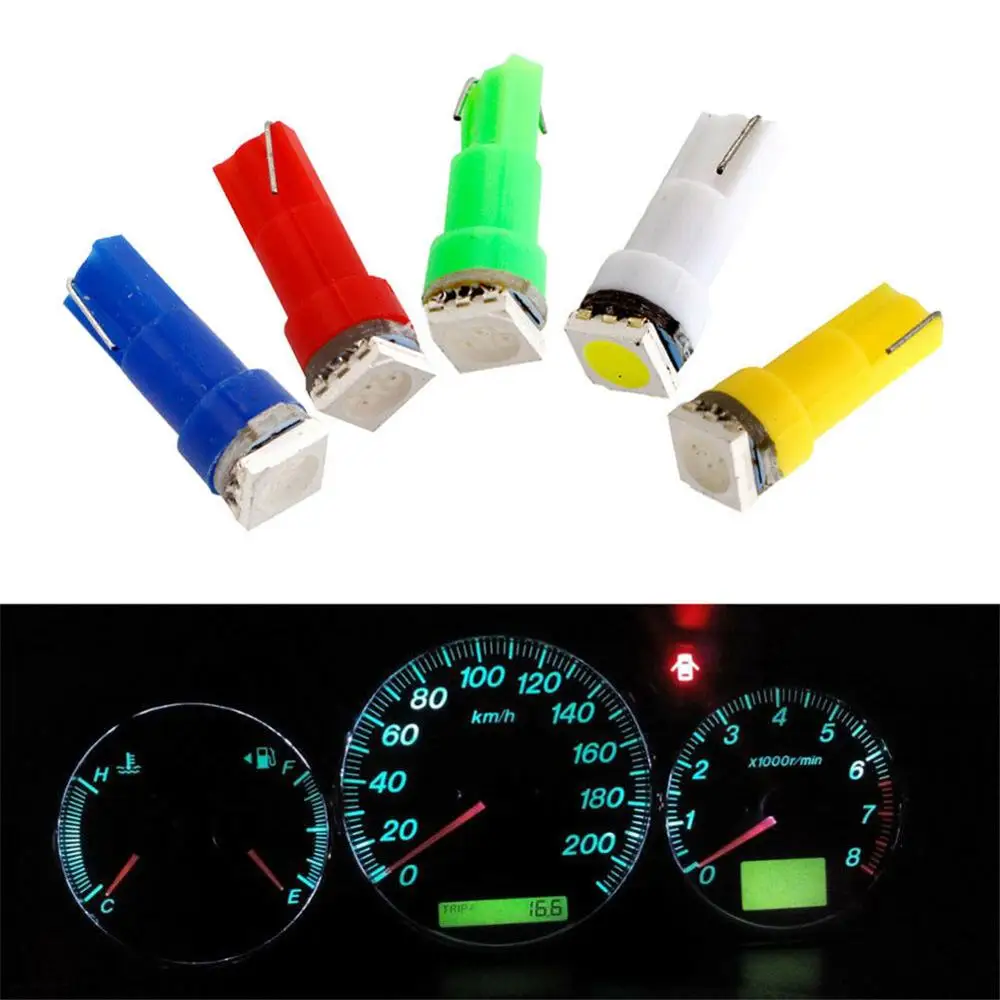 10 шт. 12 В T5 5050 SMD светодиодсветодиодный Автомобильная панель приборная лампа
