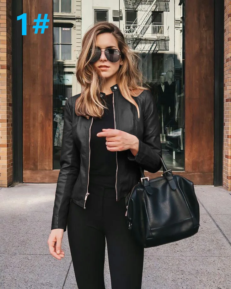 

2020 new autumn and winter fashion leather suit small coat women's wear