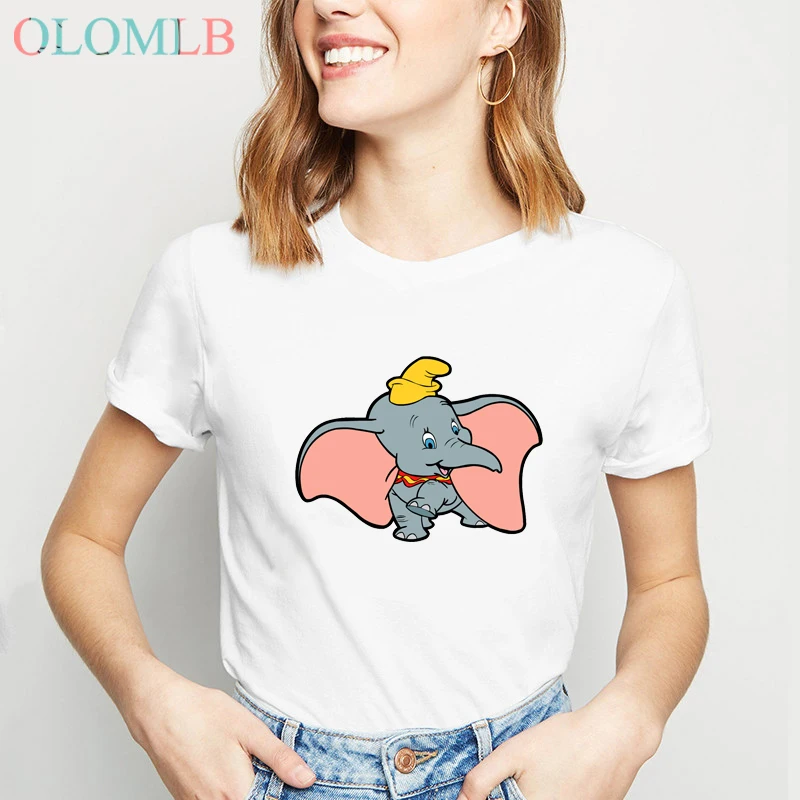 Футболка Dumbo Женская Очаровательная футболка с принтом в виде слона животным femme