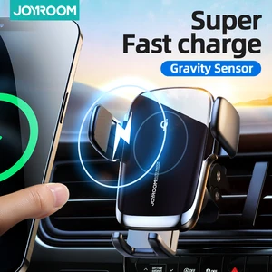 joyroom 15w qi car phone holder wireless car charger automatic alignment car mount cd air vent mount car charger universal free global shipping