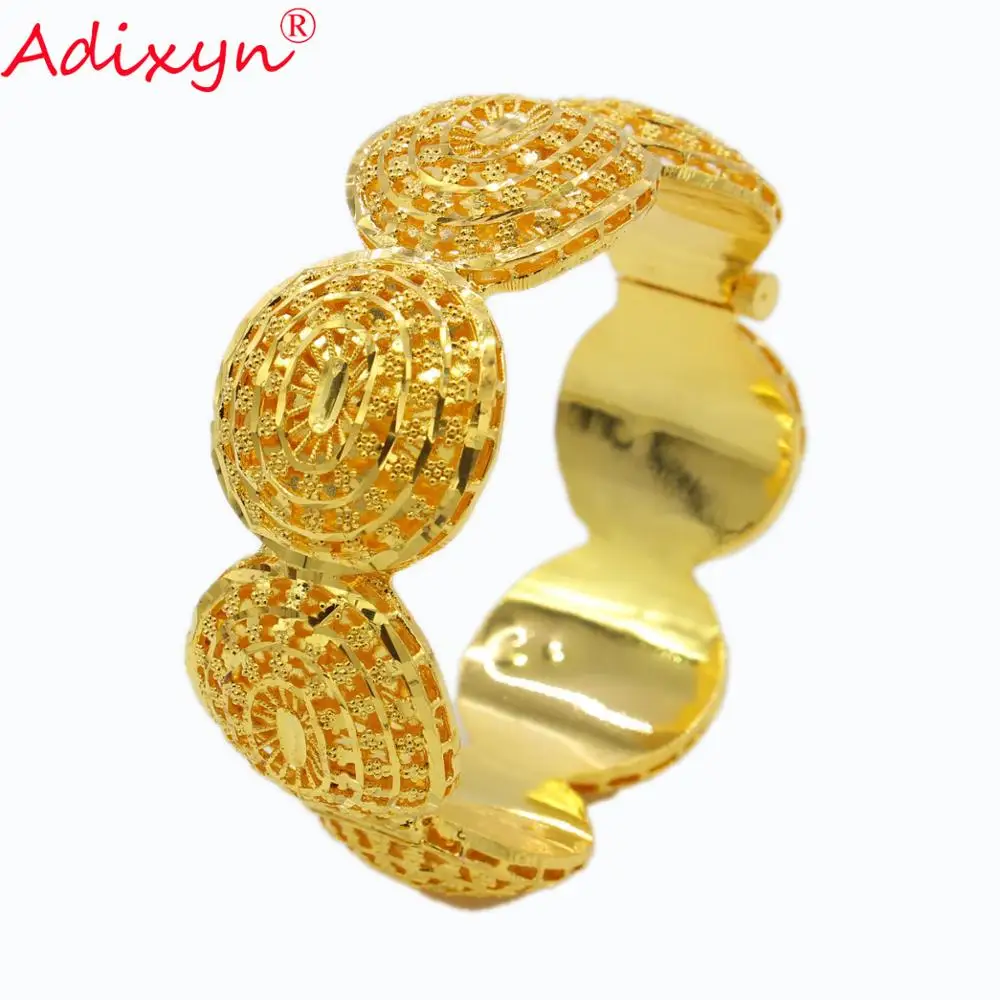 

Adixyn Ethiopian Gold Bangle for Women Wedding Bride Bracelets Gold Color Jewelry Middle East African Gifts N10276