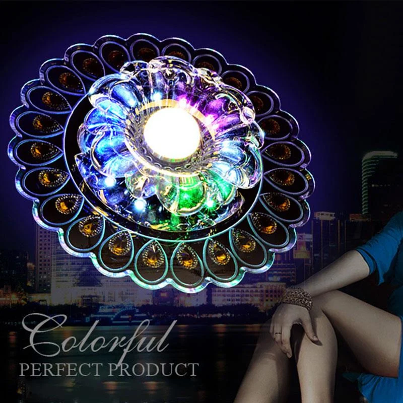 Современные хрустальные светодиодный светильник ing Гостиная Павлин Потолочная