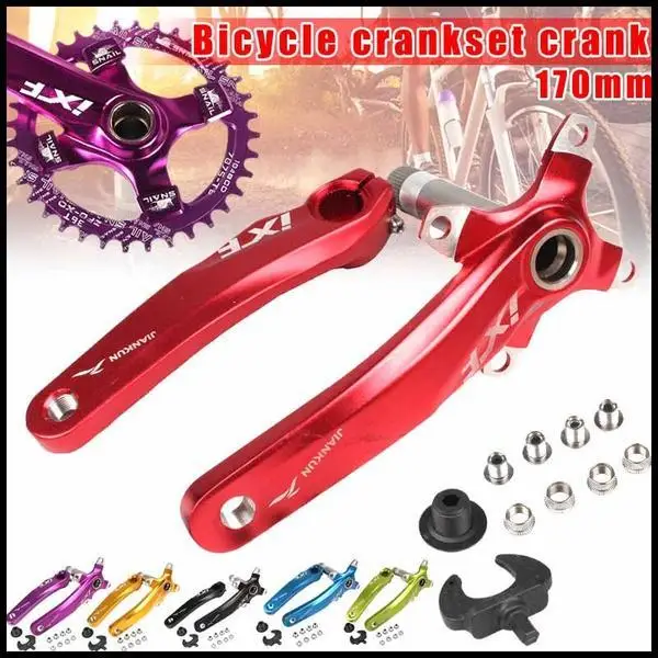 

170MM Bicycle Crank IXF Left/Right Crank+Middle Shaft Bicycle Crankset Bicycle Accessories Bike Part MBT Crankset JIANKUN axis