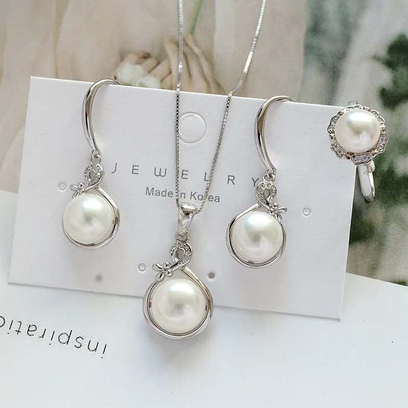 

Кольцо женское из серебра серьги в форме капель пробы, регулируемое, с пресноводным жемчугом, скользящая подвеска пробы