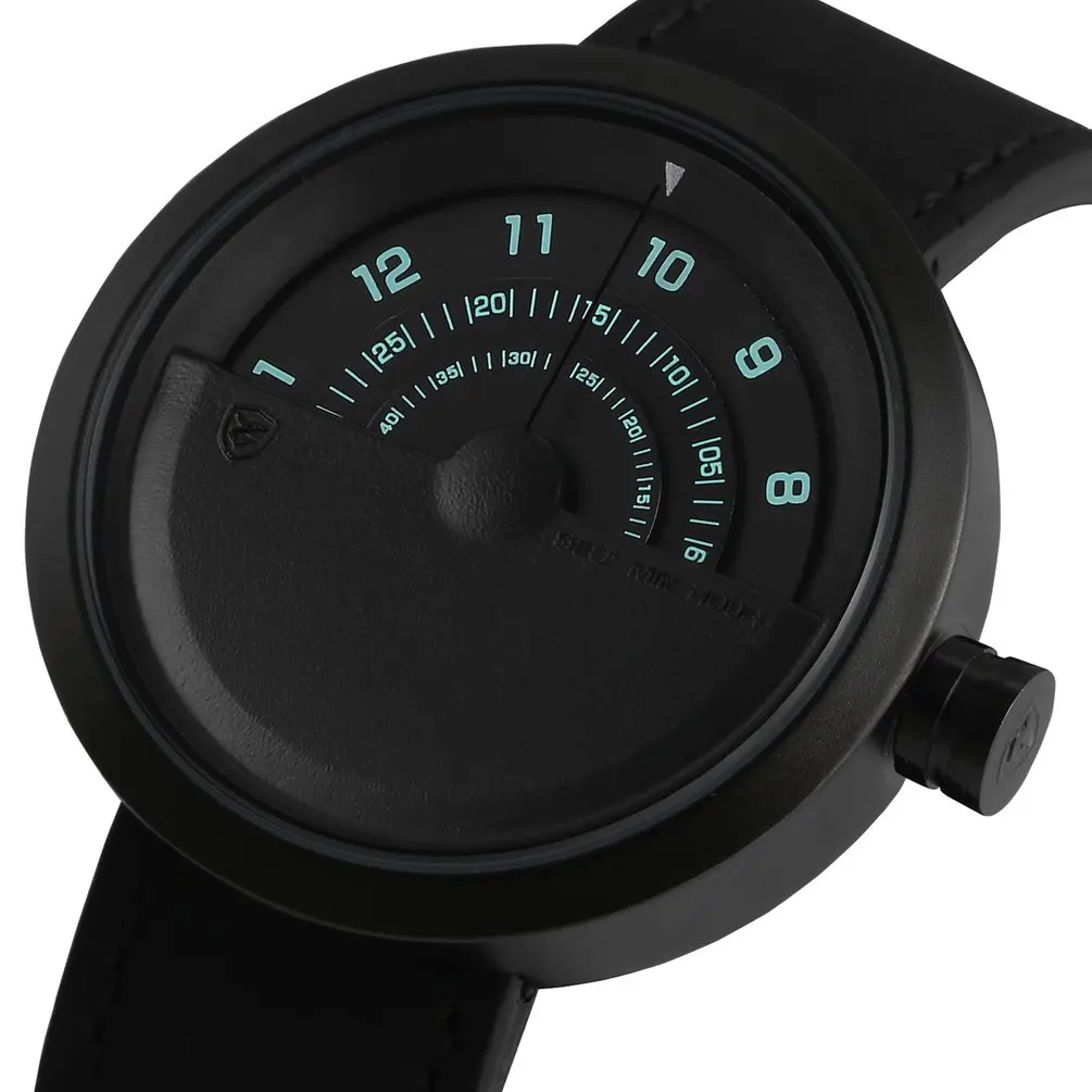 Black SH425 Bonnethead Shark Спортивные Часы Желтый мужские Лучший Бренд Relogio Masculino Поворот Контраст Crazy Horse Кожа Наручные Часы/SH423 - Цвет: Black SH425