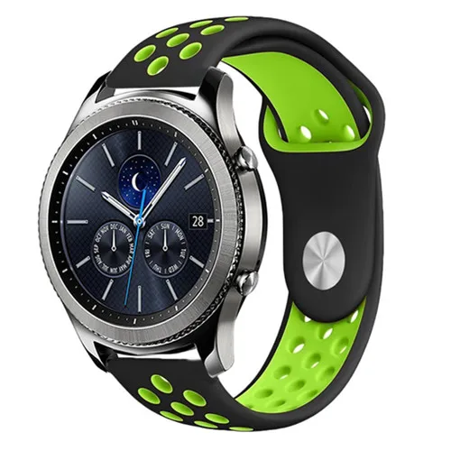 black green Gear S3 Frontier ремешок для спортивных часов для samsung Galaxy watch 46 мм 42 мм ремешок 22 мм 20 мм силиконовый ремешок amazfit bip браслет аксессуары - Цвет ремешка: black green