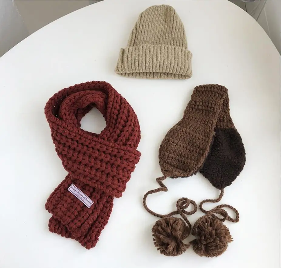 

Luxury Winter Scarf Women Man Solid Color Knitted Scarves Wraps Sharp Angle Shawls Warm Long Narrow Small Skinny Neckerchief